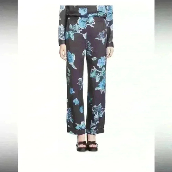 The Kooples 90’s Flower Pants. Blue/black formal. Size 1/small. - Picture 1 of 12